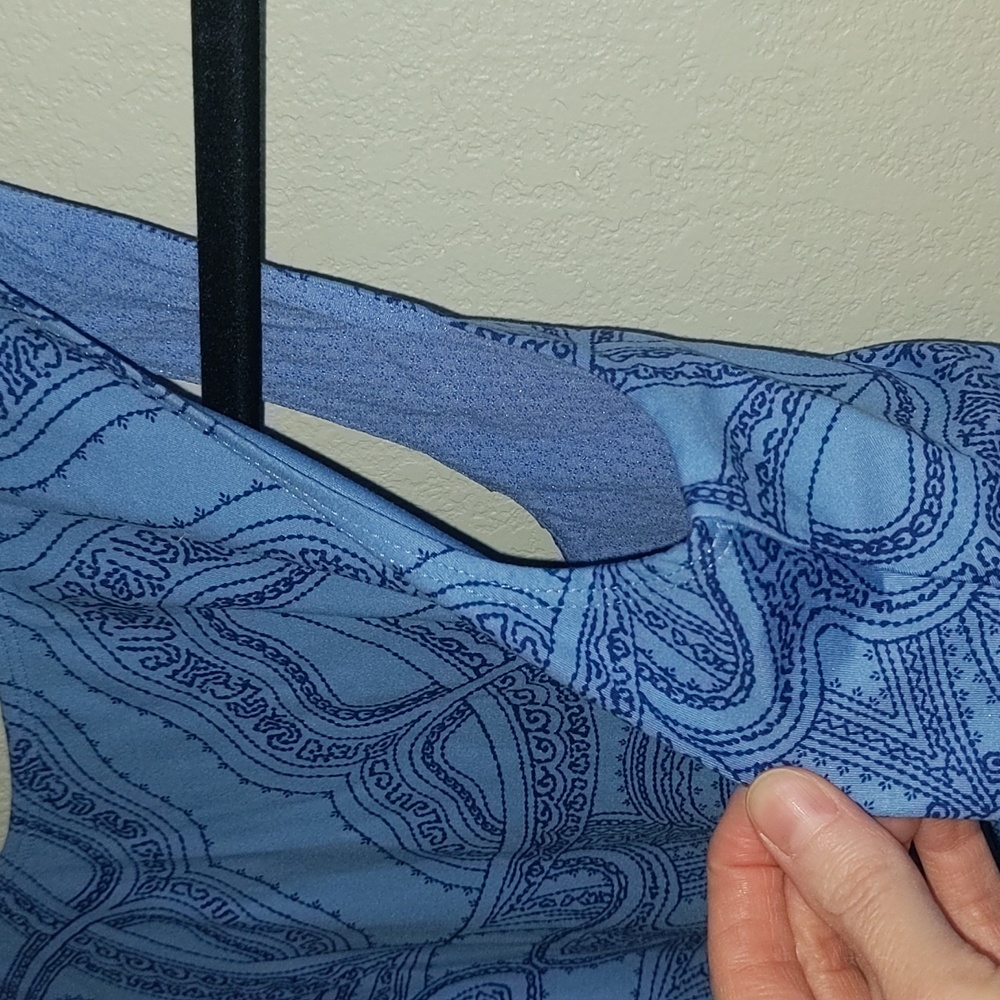 Patagonia Women's Blue Paisley Print Bandha Ruched Tank Top Shirt Active Small - Picture 6 of 8